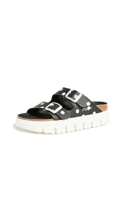 Shop Birkenstock Arizona Chunky Sandals - Narrow In Black White Dots