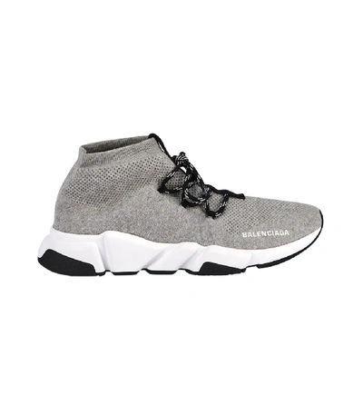 Shop Balenciaga Grey Lace-up Speed Trainers
