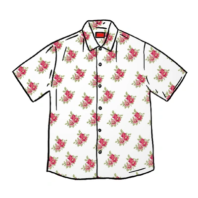 Pre-owned Supreme Floral Rayon S/s Shirt White