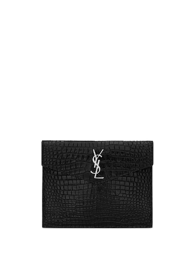 Shop Saint Laurent Uptown Baby Pouch In Black