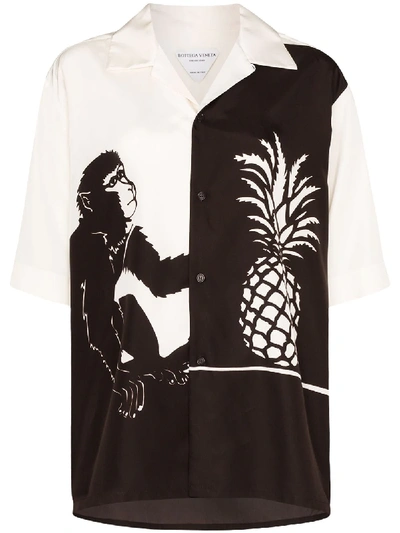 Shop Bottega Veneta Monkey Pineapple Printed Shirt In Braun
