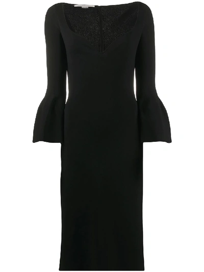 Shop Stella Mccartney Sweetheart-neckline Shift Dress In Black