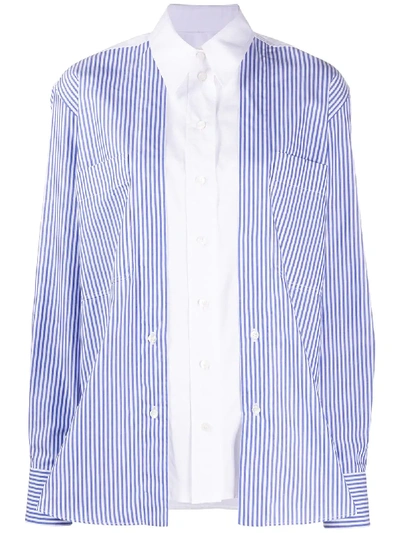 Shop Stella Mccartney Layered-effect Striped Shirt In Blue