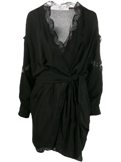 Shop Iro Wrap Mini Dress In Black