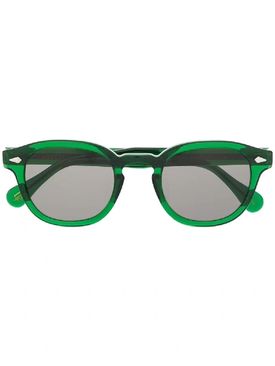 Shop Moscot Lemtosh Round-frame Sunglasses In Green
