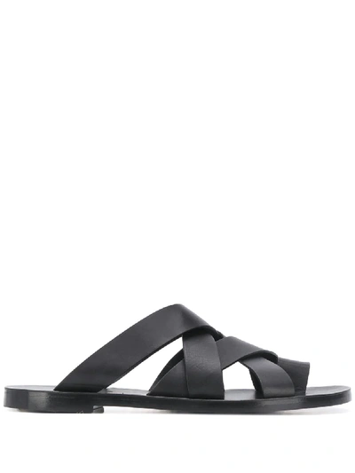 Shop Jil Sander Toe-loop Strappy Sandals In Black
