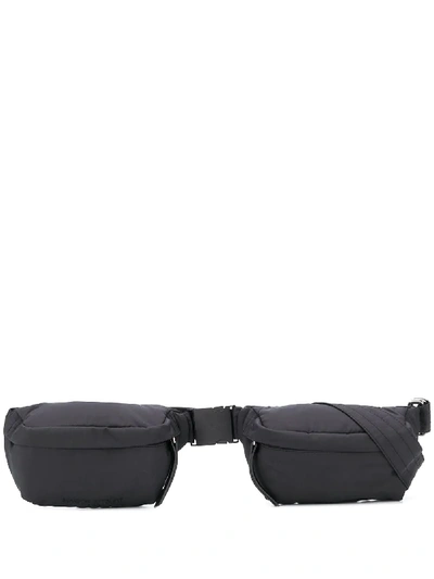 Shop Maison Kitsuné Double Belt Bag In Black
