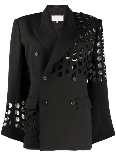 Shop Maison Margiela Cut-out Blazer Jacket In Black