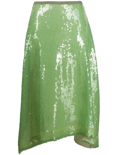 Shop Alysi Sequinned Mini Dress In Green