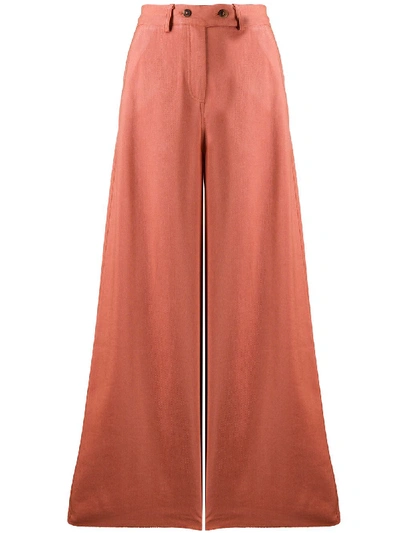 Shop Alysi High-waisted Palazzo Pants In Pink