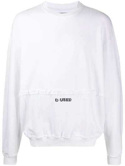 Shop B-used Logo Graphic Print Sweatshirt In White