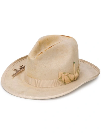 Shop Nick Fouquet Embellished Fedora Hat In Neutrals