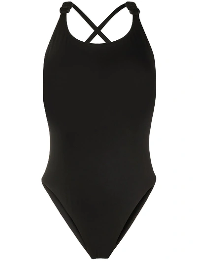 Shop Alyx Buckled Strap Swimsuit In Black