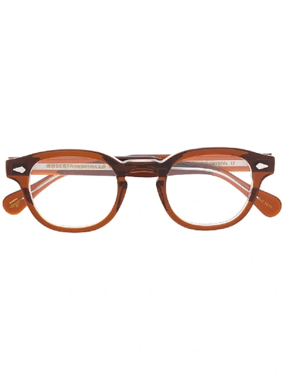 Shop Moscot Lemtosh Square-frame Glasses In Brown