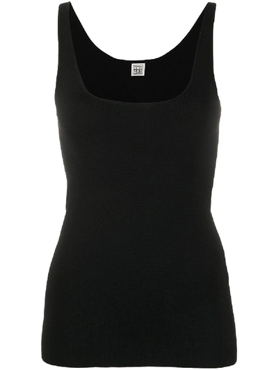 Shop Totême Knitted Tank Top In Black