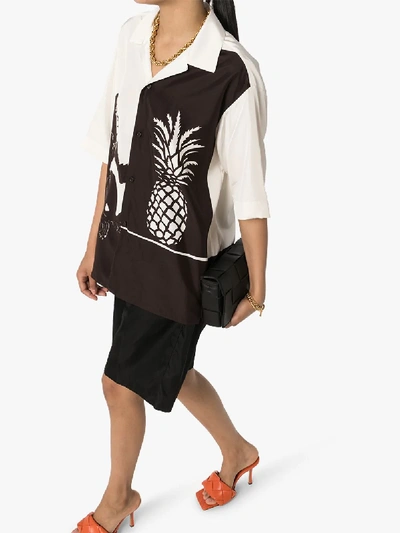 Shop Bottega Veneta Monkey Pineapple Monochrome Shirt In Brown