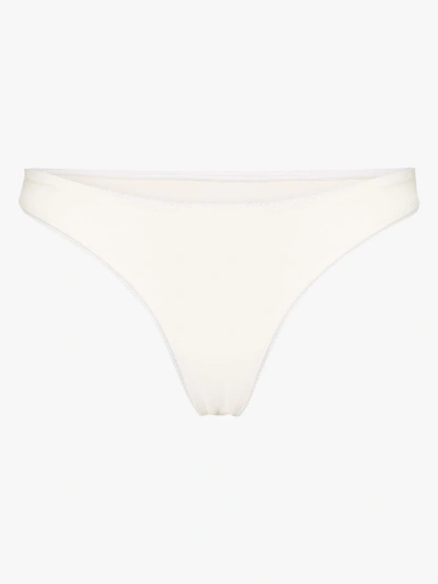 Shop Juillet White Dani Lace Trim Bikini Bottoms