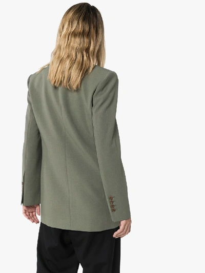 Shop The Frankie Shop Elvira Double-breasted Jacket In Green