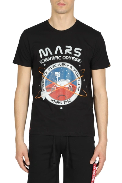 Shop Alpha Industries Mission To Mars Tee In Nero