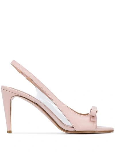 Shop Red Valentino Red(v) Sandie Slingback Open-toe Pumps In Pink