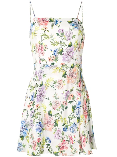 Shop Alice And Olivia Trixie Floral Mini Dress In White