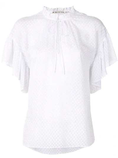 Shop Alice And Olivia Julius Ruffle Sleeve Tunic Top In White