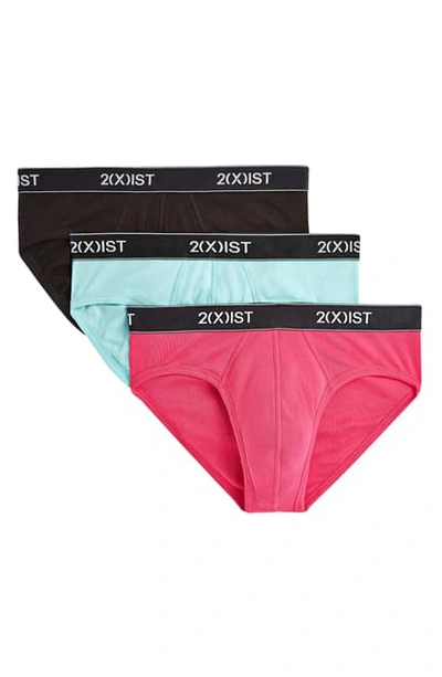 Shop 2(x)ist 3-pack No-show Briefs In Beet Root/ Black/ Angle Blue