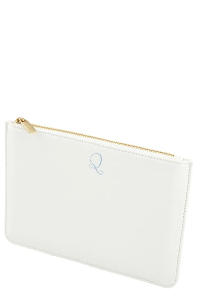 Shop Cathy's Concepts Personalized Vegan Leather Pouch In White Q