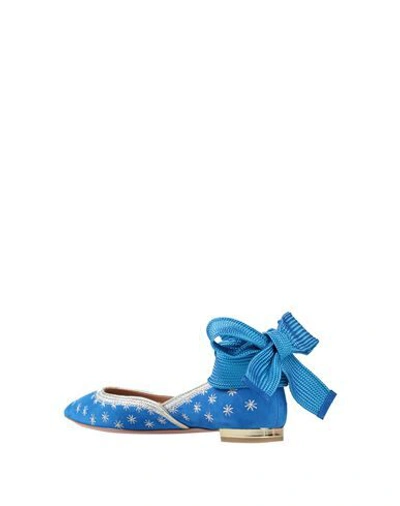 Shop Aquazzura Ballet Flats In Bright Blue