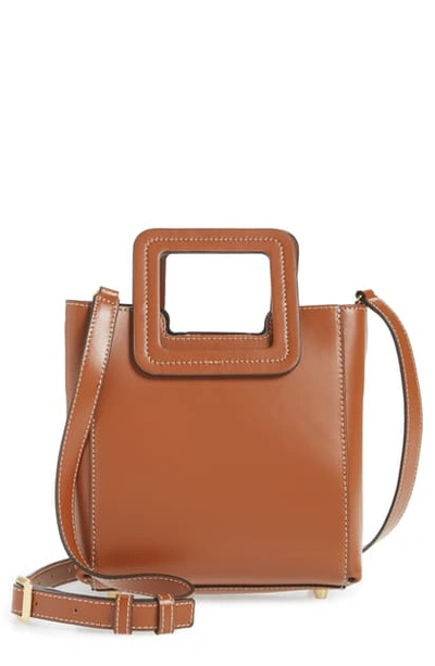 Shop Staud Mini Shirley Leather Satchel In Tan