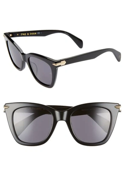 Shop Rag & Bone 52mm Sunglasses In Black/ Grey Blue