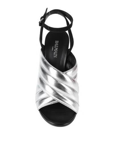 Shop Balmain Sandals In Silver