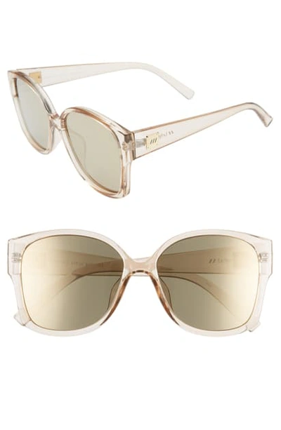 Shop Le Specs Athena 56mm Special Fit Oversized Sunglasses In Stone/ Gold