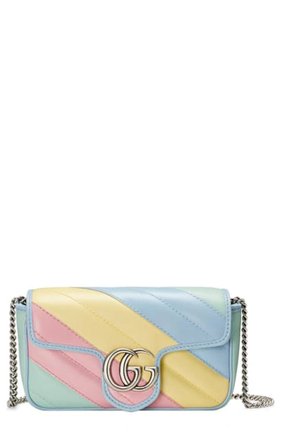 Shop Gucci Super Mini Gg Matelasse Leather Crossbody Bag In Multicolor