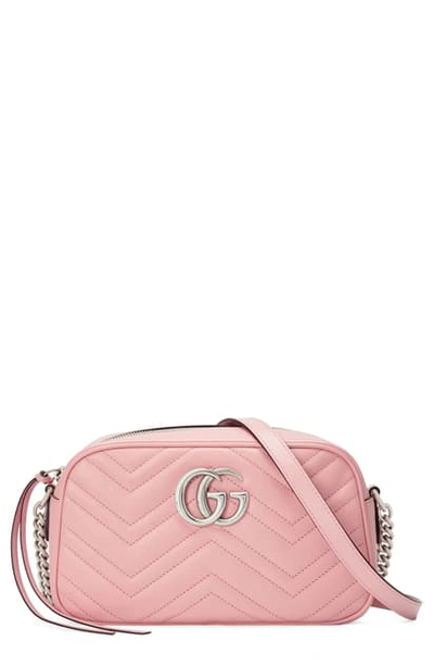 Shop Gucci Small Gg 2.0 Matelasse Leather Camera Bag In Wild Rose