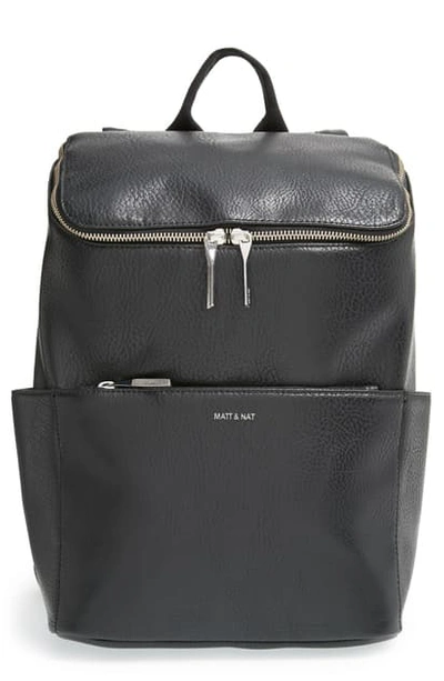 Shop Matt & Nat 'brave' Faux Leather Backpack In Black