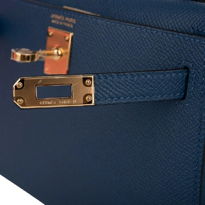 Hermès Kelly 28 Deep Blue Sellier Epsom Gold Hardware GHW — The French  Hunter