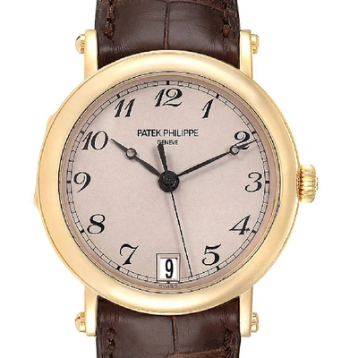 Shop Patek Philippe Calatrava Officier Yellow Gold Mens Watch 5053 Papers In Not Applicable