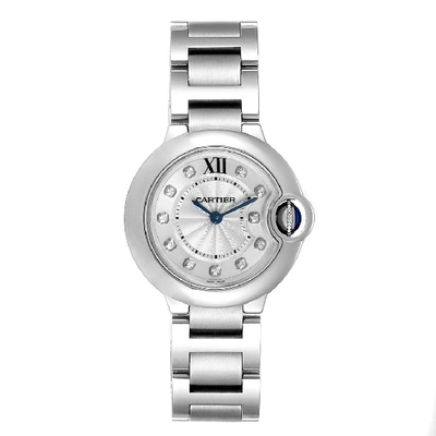 Shop Cartier Ballon Blue Diamond Dial Steel Ladies Watch We902073 Box Papers In Not Applicable