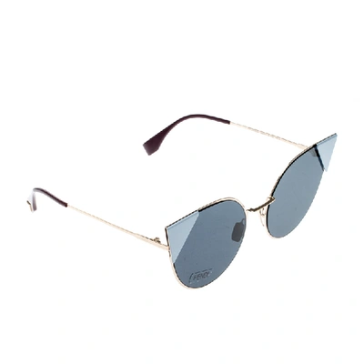 Pre-owned Fendi Rose Gold/blue Ff0191/s Cat Eye Sunglasses