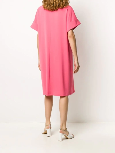 Shop Alberto Biani Belted Coat Dress In Pink