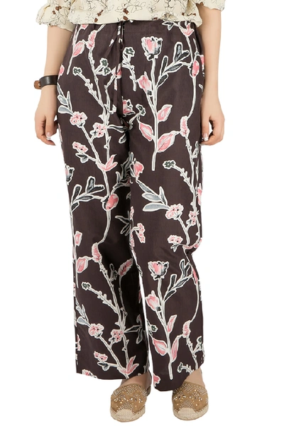 Pre-owned Marni Dark Raisin Honan Kew Print Cotton Silk Wide Leg Trousers S In Burgundy