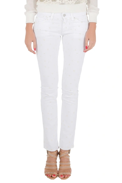 Pre-owned Isabel Marant Etoile White Dot Embroidered Denim Skinny Rumba Jeans M