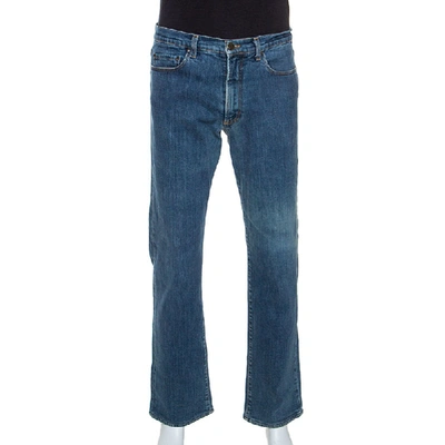 Pre-owned Gianfranco Ferre Blue Denim Straight Leg Jeans L
