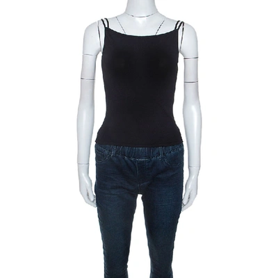 Pre-owned Gucci Black Stretch Knit Tank Top S