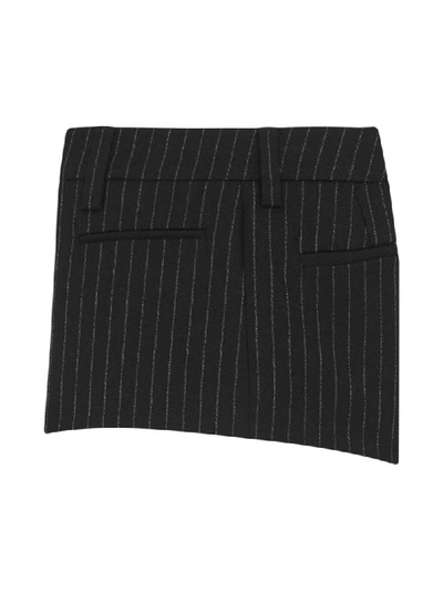 Shop Saint Laurent Rive Gauche Pinstriped Mini Shorts In Black