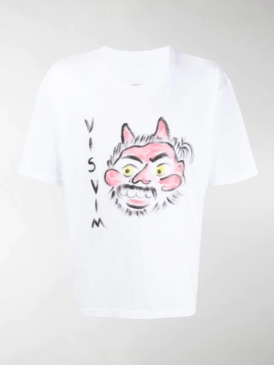 Shop Visvim Jumbo Aka-oni Print T-shirt In White