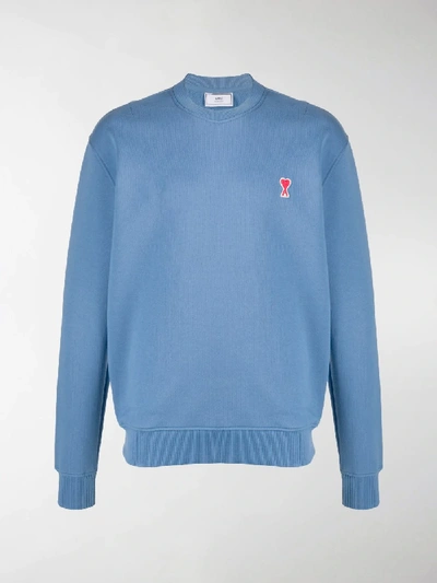 Shop Ami Alexandre Mattiussi Ami De Coeur Sweatshirt In Blue