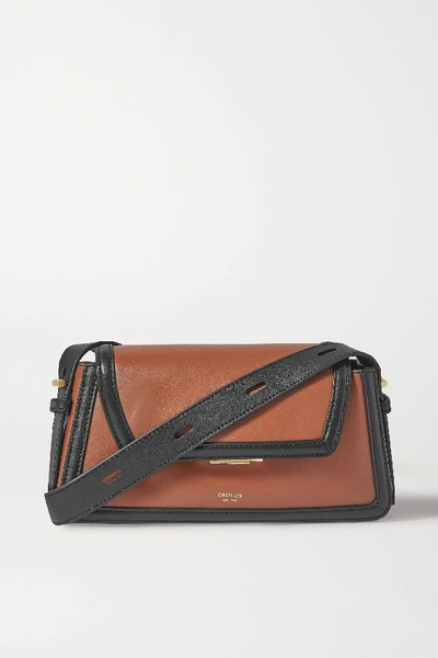 Oroton Camille Two tone Leather Shoulder Bag In Tan ModeSens