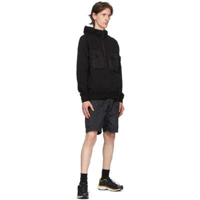 STONE ISLAND STONE ISLAND BLACK CHEST POCKET HOODIE 